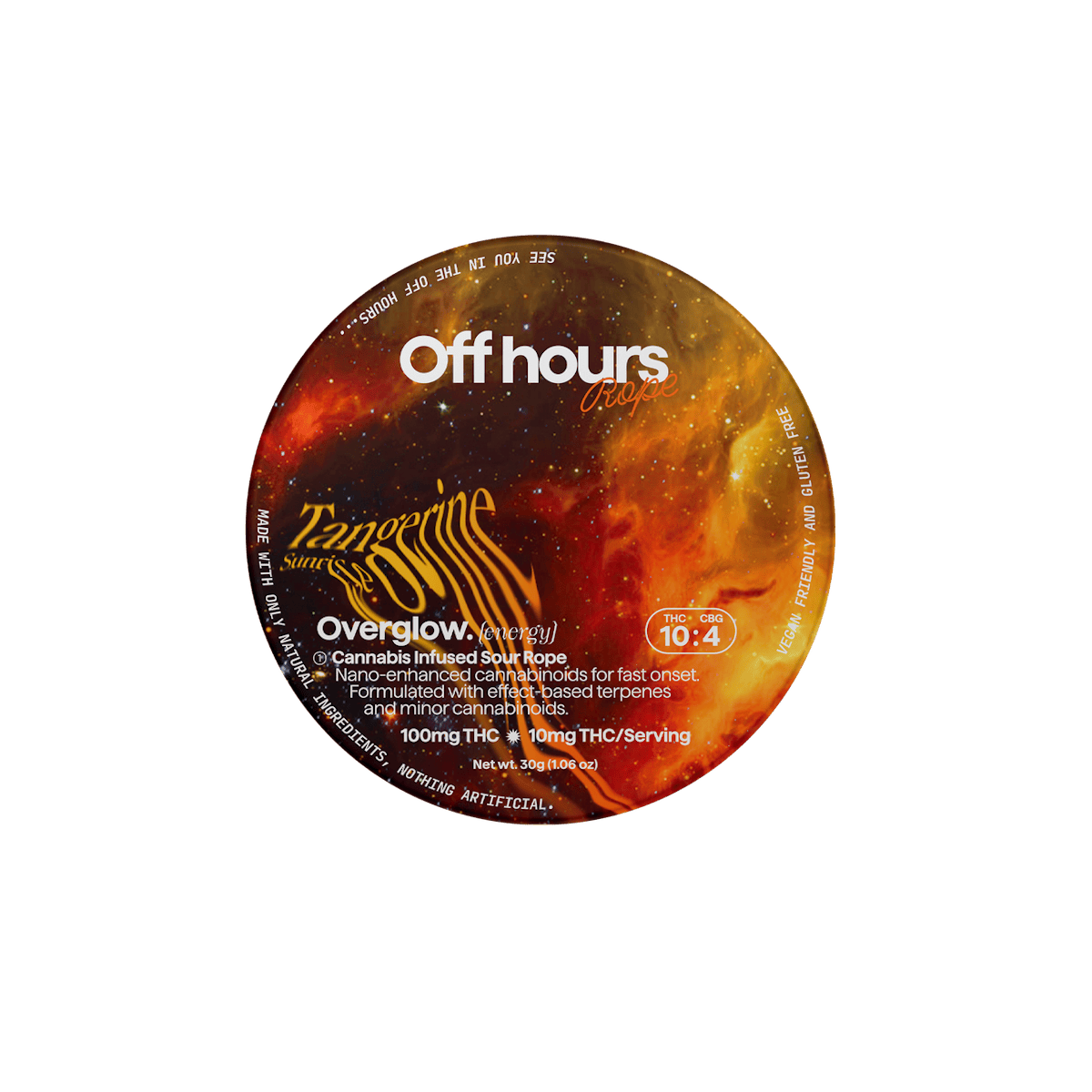 Off Hours | Gummy | 100mg | OVERGLOW Rope - Sour Tangerine Sunrise