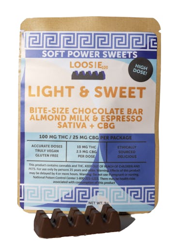 Soft Power Sweets | Edibles | 100mg | 4:1 | THC:CBG | 'High Dose' Almond Milk Espresso Chocolate