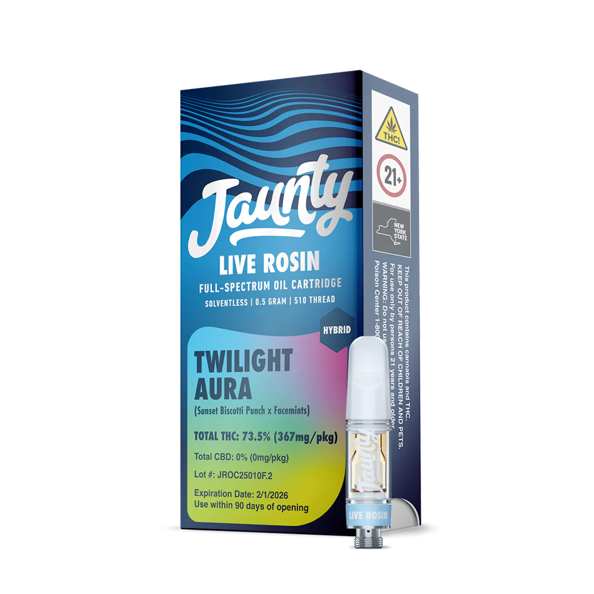 Jaunty | Vape | .5g Cart | Live Rosin Twilight Aura