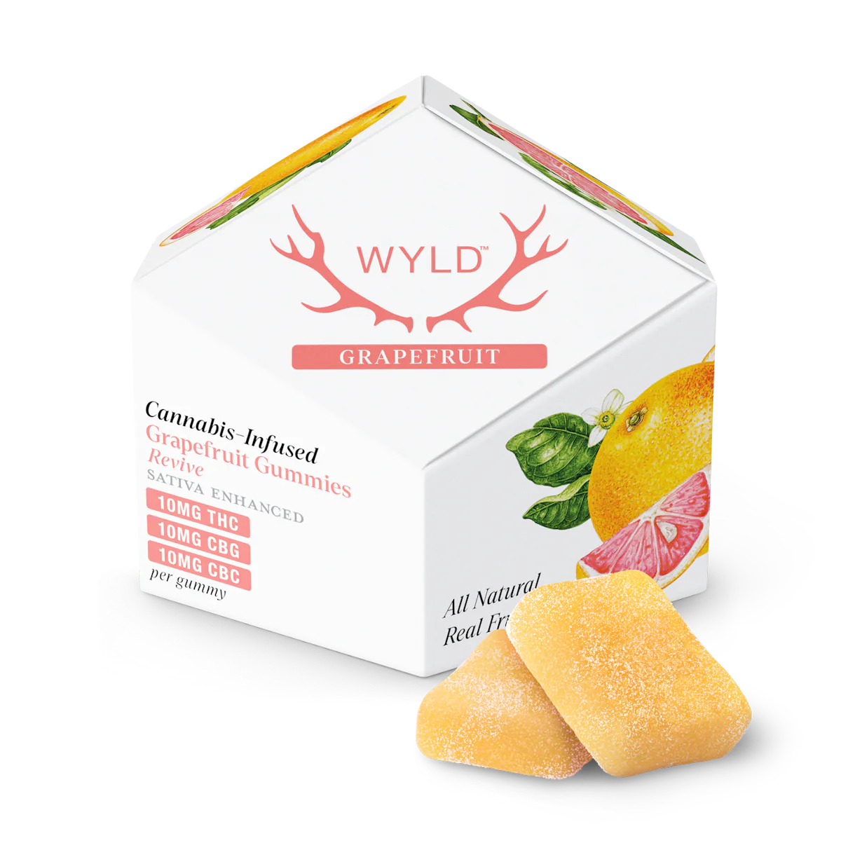 WYLD | Gummy | 10pk | 100mg | Revive Grapefruit 1:1:1 (THC:CBG:CBC)