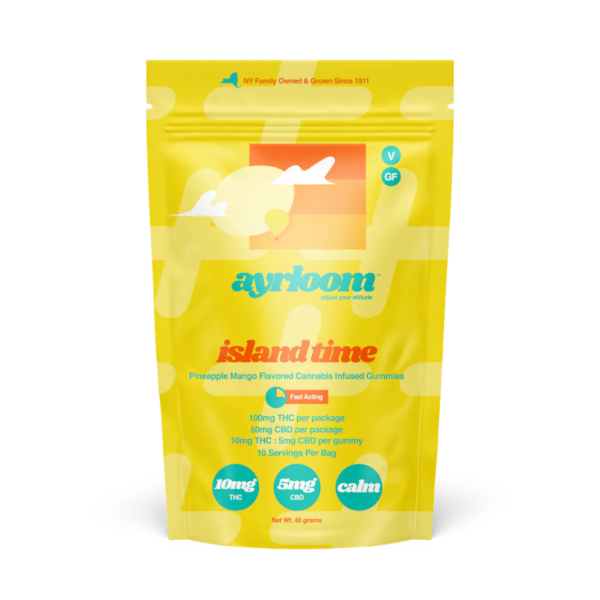 Ayrloom | Gummy | 10pk | 100mg | 2:1 (THC:CBD) | UP Island Time