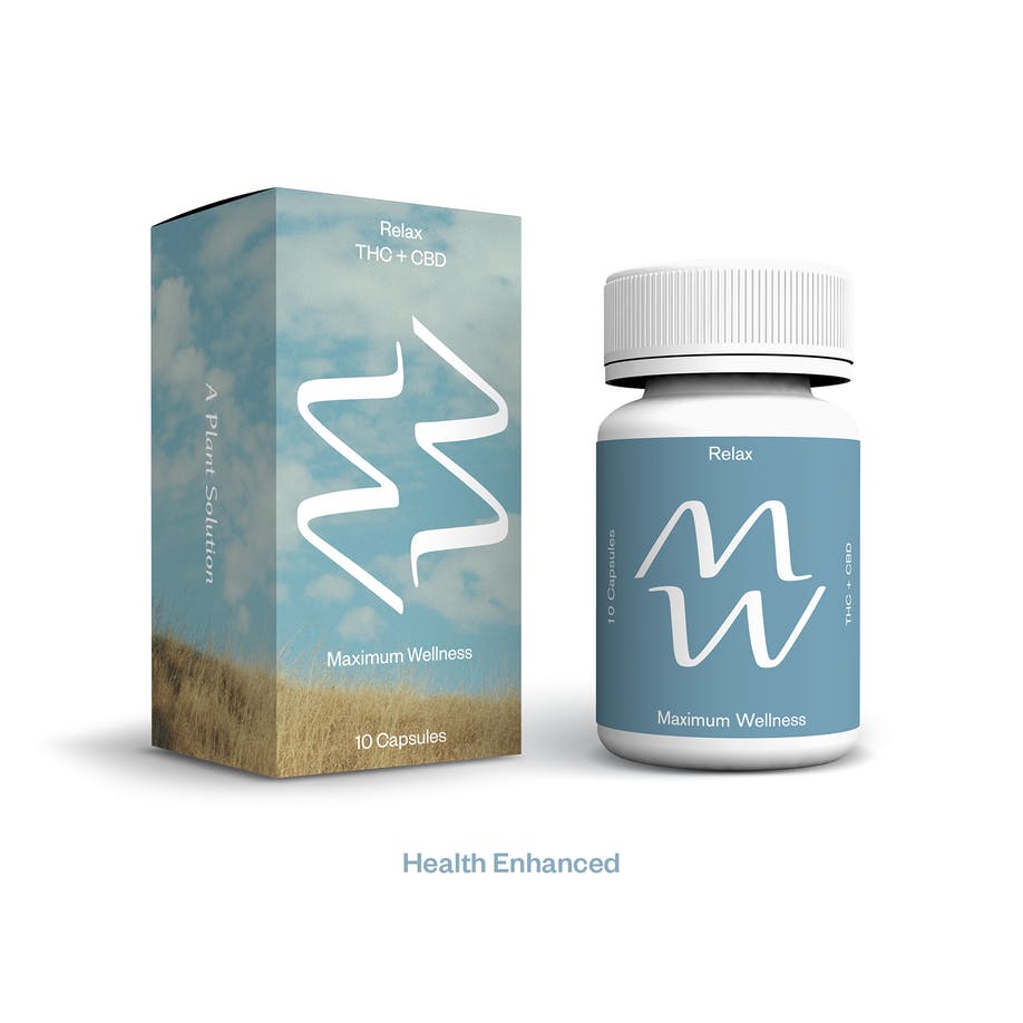 Relax Capsules 1:1 | 25mg (12.5mg THC : 12.5mg CBD) x 10ct.