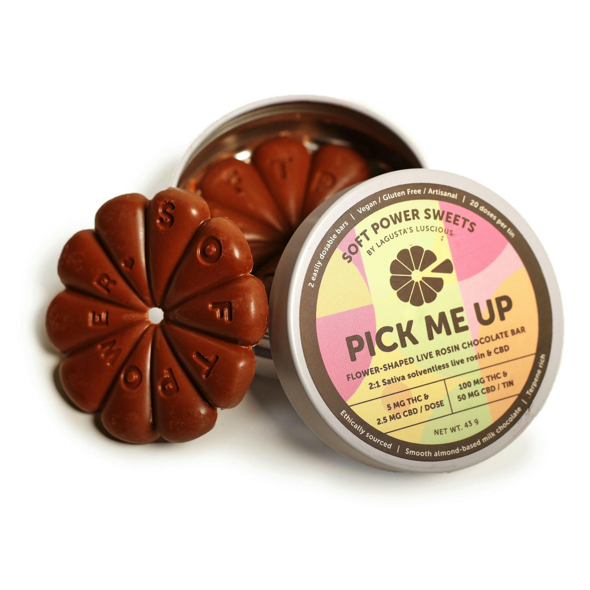 Pick Me UP Live Rosin + CBD - 2:1 THC:CBD Chocolate Petals