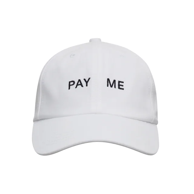 SOFACLUB Hat | White "Pay Me"