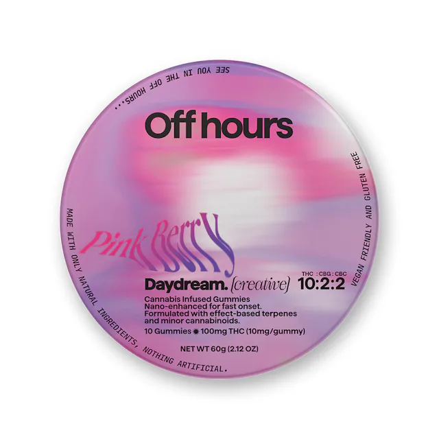 Off Hours | Gummy | 10pk | 100mg | Daydream - Pink Berry (THC:CBG:CBC)