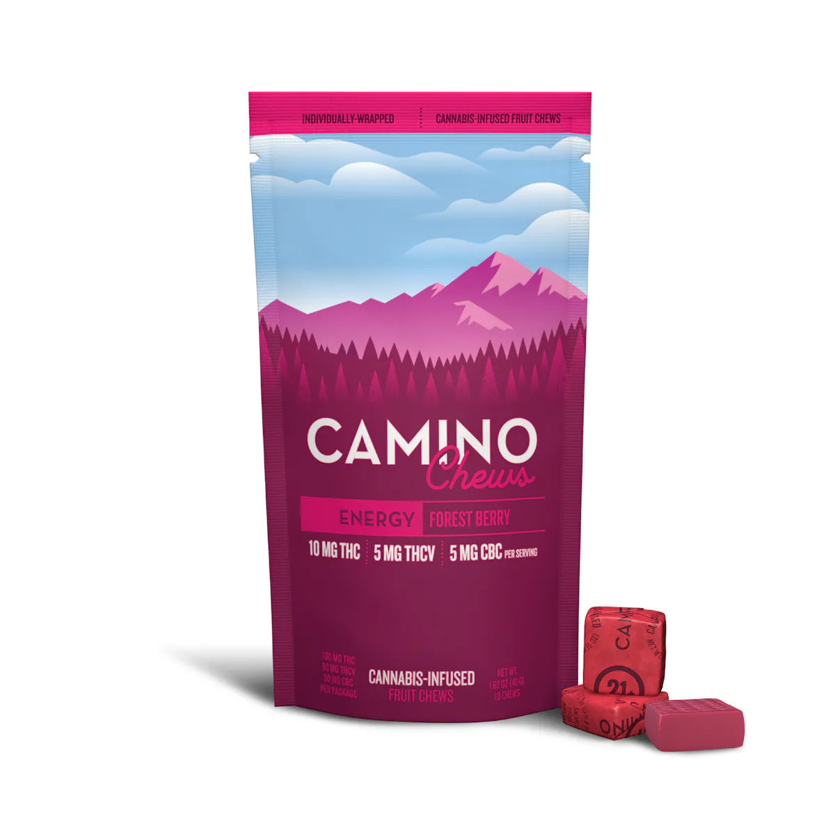 Camino | Chews | 10pk | 100mg | 2:1 (THC:THCV:CBC) ENERGY Forest Berry