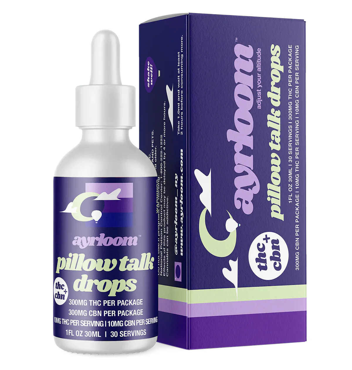 Ayrloom | Tincture | 300mg 1:1 (THC:CBN) | Pillow Talk Drops