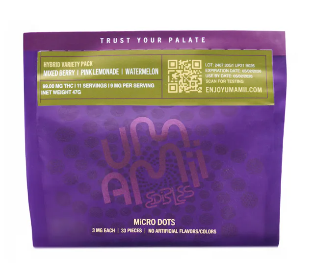 Umamii | Gummy | 33pk | 99mg | Cured Resin Microdots