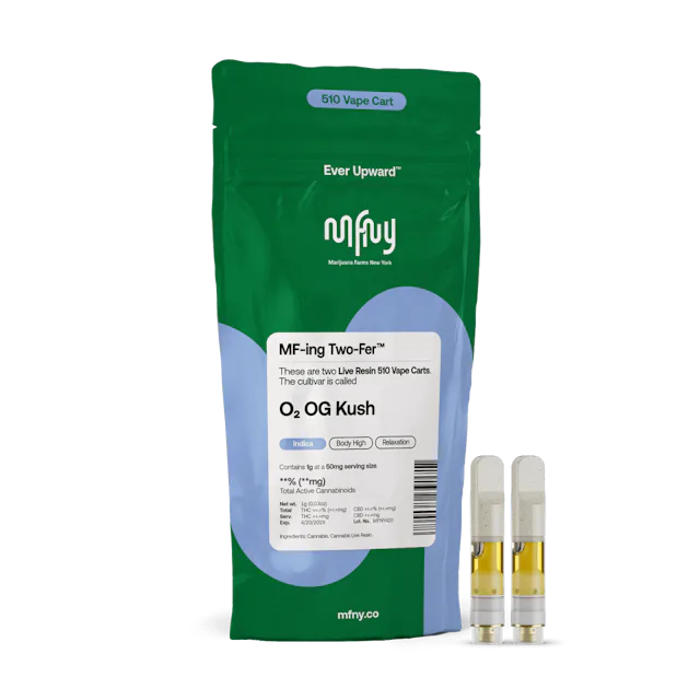 MFNY | Vape | 2pk .5g Cart | Live Resin O2 OG Kush