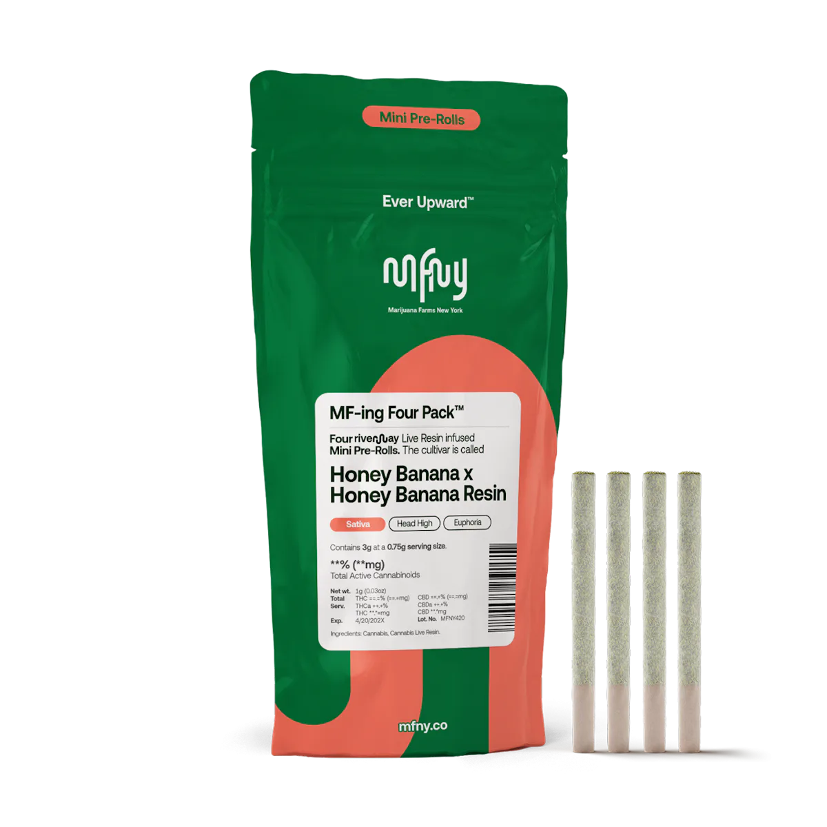 MFNY | Preroll | 4pk | 3g | Live Resin Infused Honey Banana x Honey Banana
