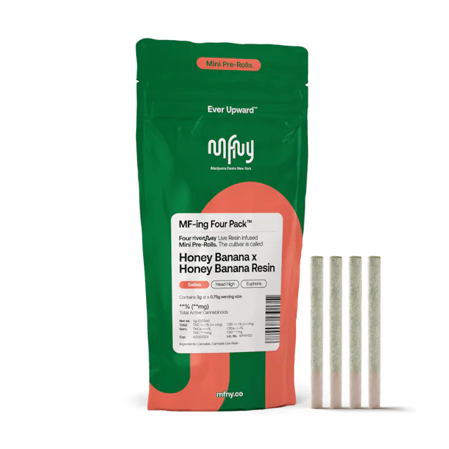 MFNY | Preroll | 4pk | 3g | Live Resin Infused Honey Banana x Honey Banana