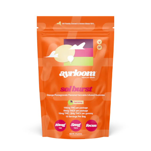 Ayrloom | Gummy | 10pk | 100mg | 2:1 (THC:THCV) | FOCUS Sol Burst