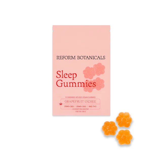 Reform Botanicals | CBD | 10pk | Sleep - Grapefruit Lychee | 1mg THC : 25mg CBG : 25mg CBD