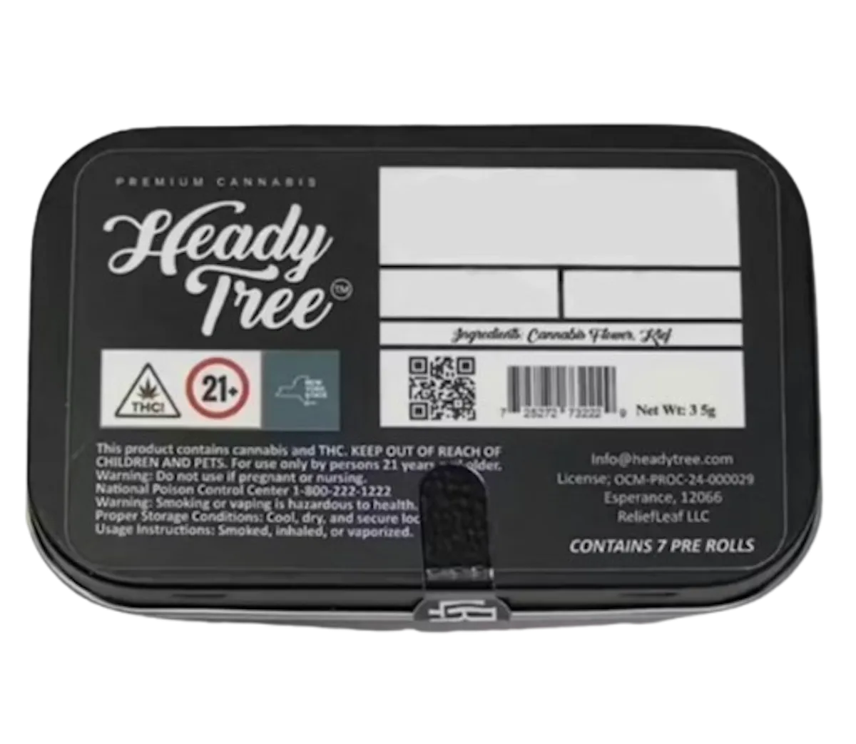 Heady Tree | Preroll | 7pk | 3.5g | Kief Infused Shorty’s Blue Nerdz