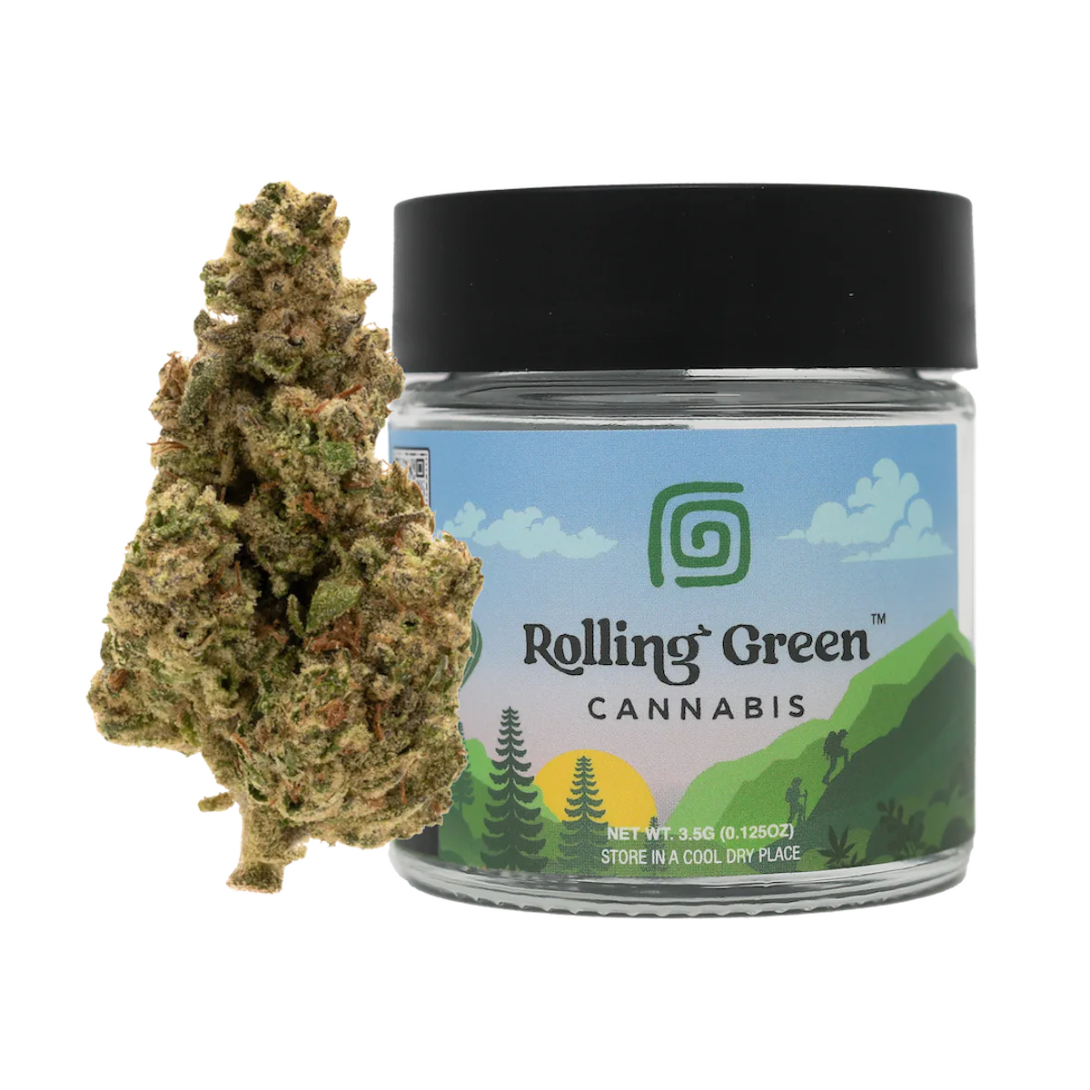Rolling Green | Flower | Value Jar | 3.5g | Rainbow Gelato