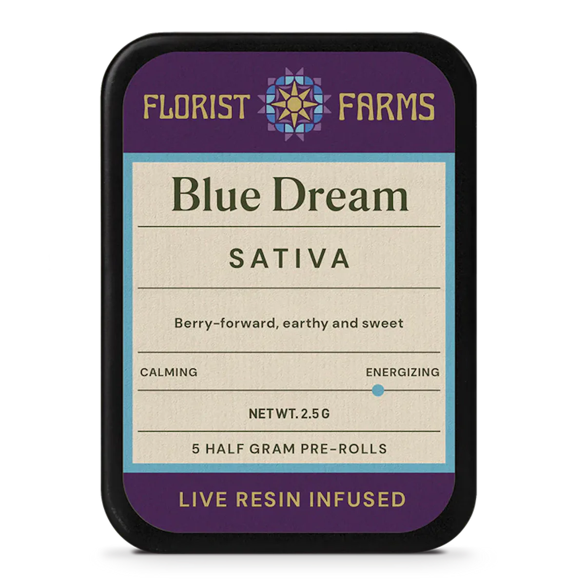 Florist Farms | Preroll | 5pk | 2.5g | Live Resin Infused Blue Dream