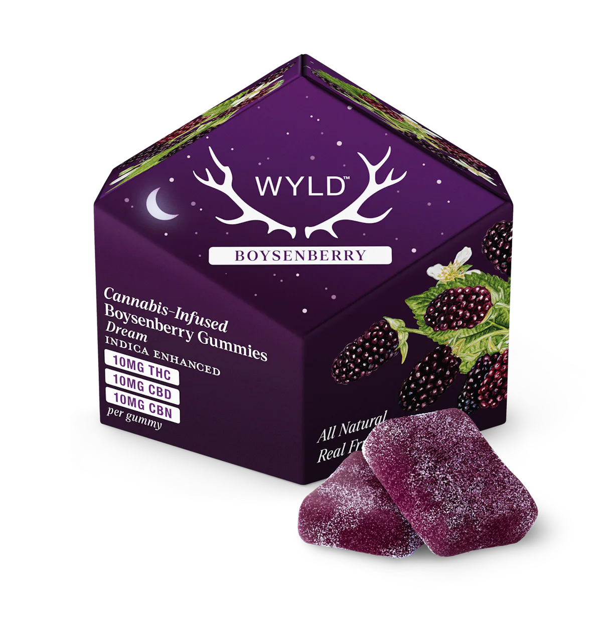 WYLD | Gummy | 10pk | 100mg | Dream Boysenberry 1:1:1 (THC:CBD:CBN)