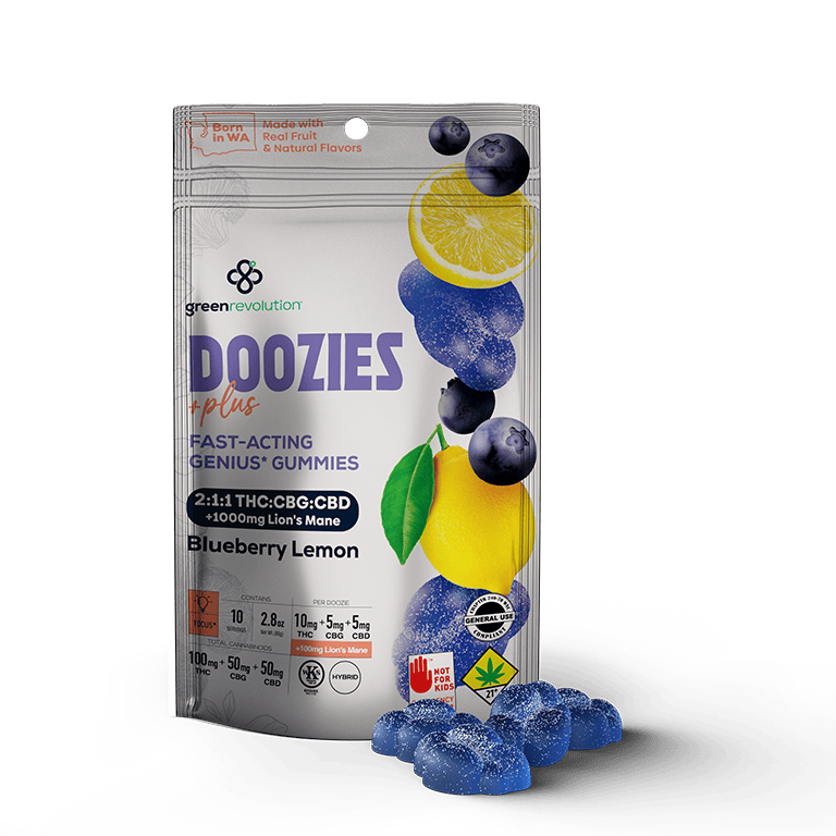 Eex – Blueberry Lemon 2:1:1+(100mg Lion’s Mane) Doozies Plus 10 Pack