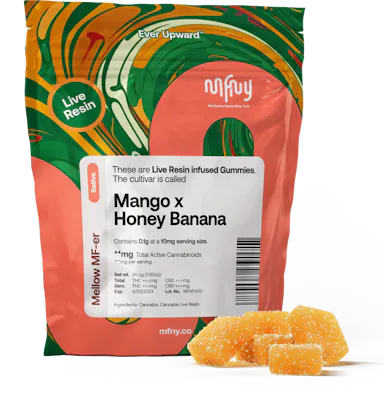 MFNY | Gummy | 10pk | 100mg | Live Resin Mango X Honey Banana