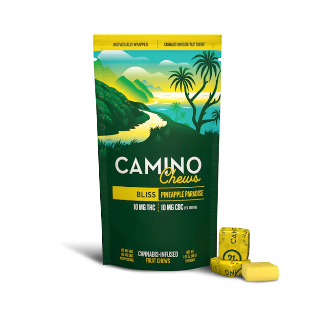 Camino | Chews | 10pk | 100mg | 1:1 (THC:CBC) | BLISS Pineapple Paradise