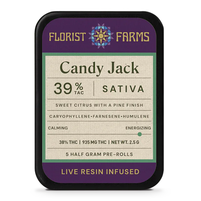 Florist Farms | Preroll | 5pk | 2.5g | Live Resin Infused Candy Jack