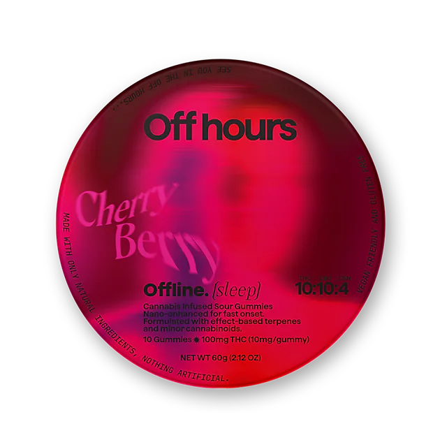Off Hours | Gummy | 10pk | 100mg | OFFLINE Cherry Berry (THC:CBN:CBD)