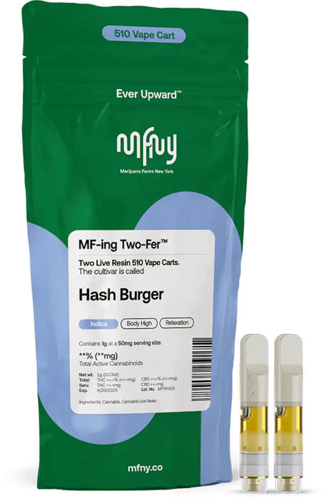 MFNY | Vape | 2pk .5g Cart | Live Resin Hash Burger