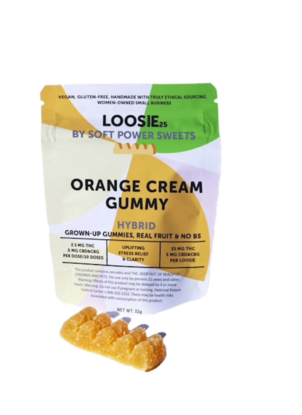 Soft Power Sweets | Gummy | 1pk | 25mg | Loosie Orange Cream