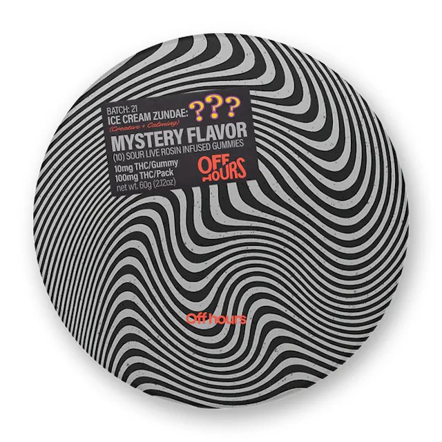 Off Hours | Gummy | 10pk | 100mg | Live Rosin Ice Cream Zundae "Mystery Flavor"