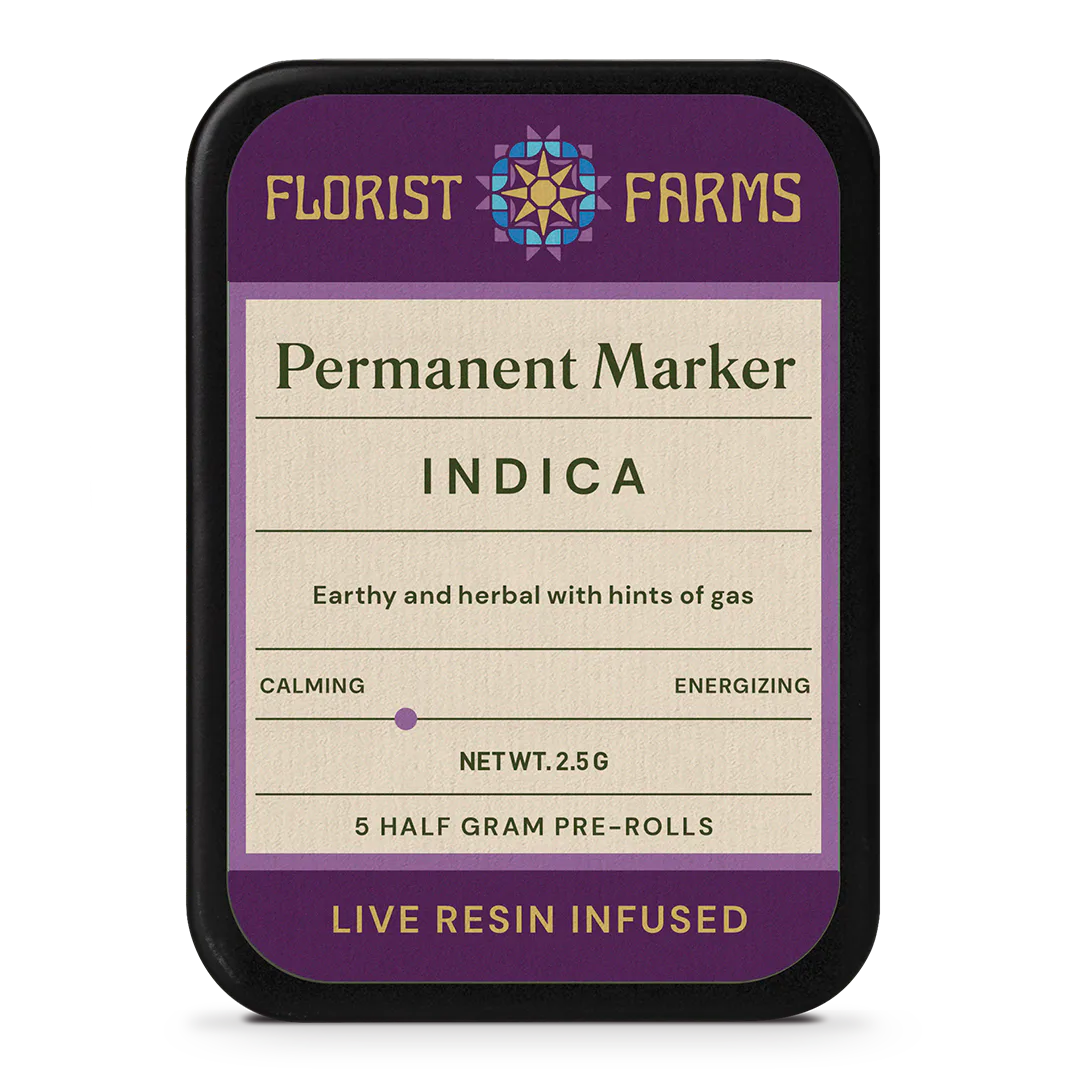Florist Farms | Preroll | 5pk | 2.5g | Live Resin Infused Permanent Marker