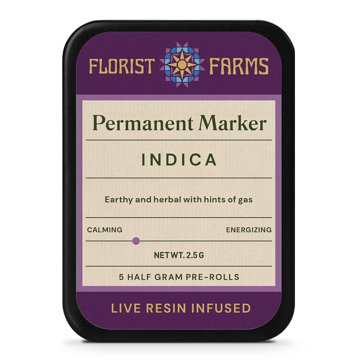 Florist Farms | Preroll | 5pk | 2.5g | Live Resin Infused Permanent Marker
