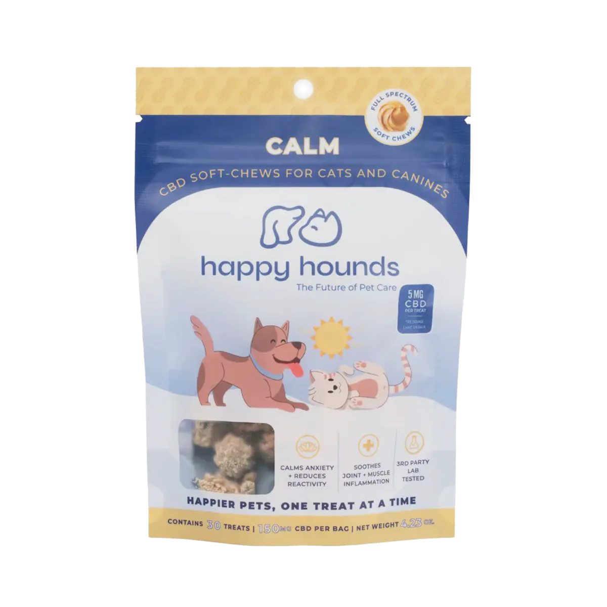 Happy Hounds | CBD | 150mg | 30pk | Calm Peanut Butter Chews