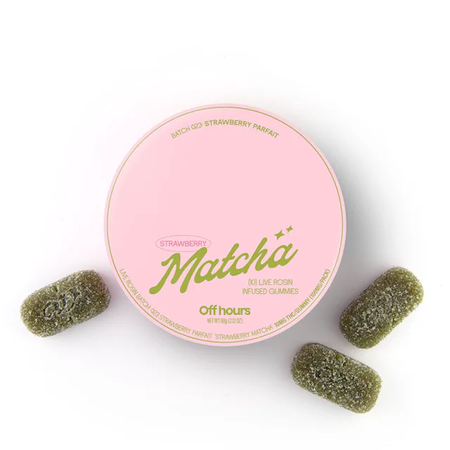 Off Hours | Gummy | 10pk | 100mg | Live Rosin Strawberry Matcha