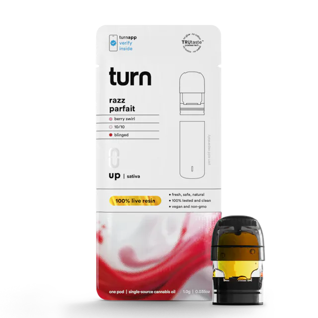 Turn | Vape | 1g Pod | Live Resin Razz Parfait