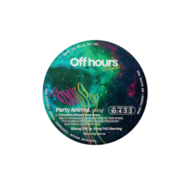 Off Hours | Gummy | 100mg | PARTY ANIMAL Rope - Sour Passion Pop