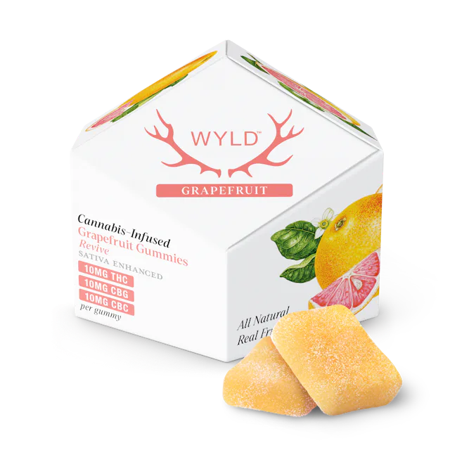 WYLD | Gummy | 10pk | 100mg | Revive Grapefruit 1:1:1 (THC:CBG:CBC)