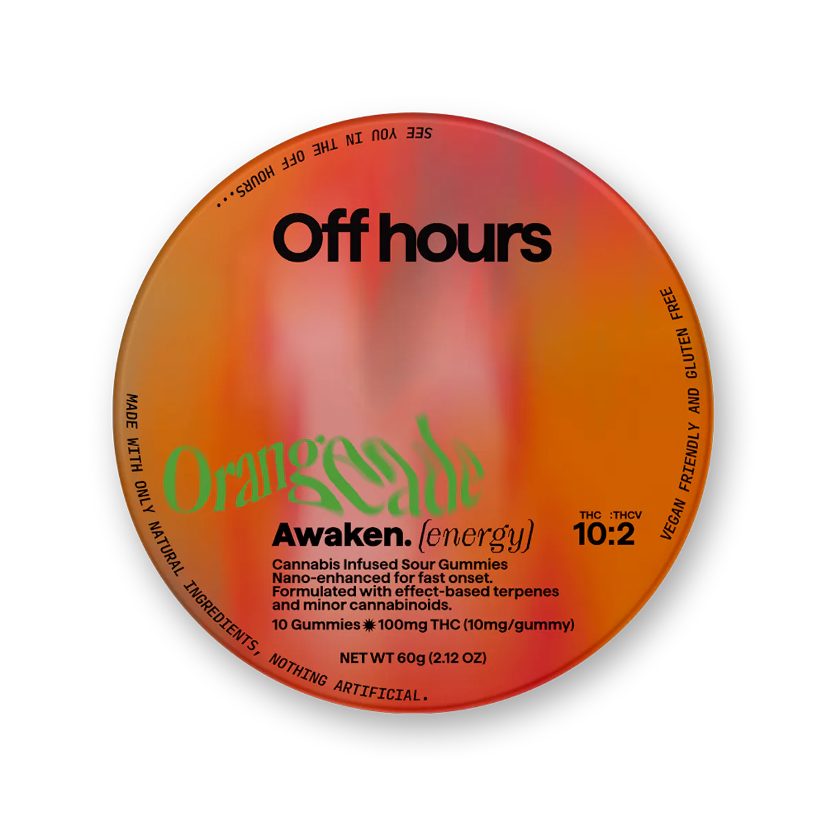 Off Hours | Gummy | 10pk | 100mg | AWAKEN Orangeade (THC:THCV)