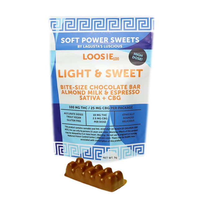 Soft Power Sweets | Edibles | 100mg | 4:1 | THC:CBG | 'High Dose' Almond Milk Espresso Chocolate