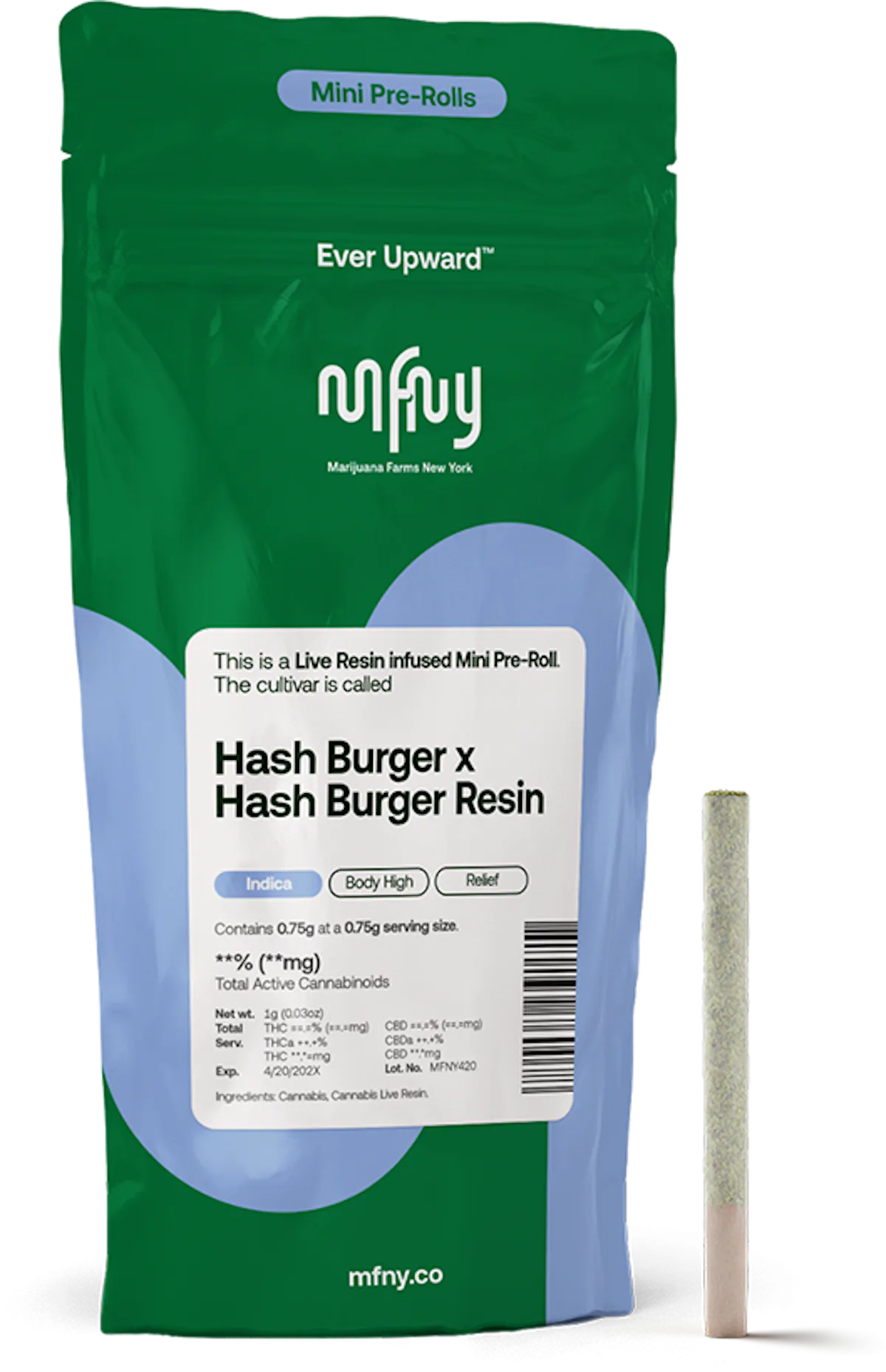 MFNY | Preroll | .75g | Live Resin Infused Hash Burger x Hash Burger