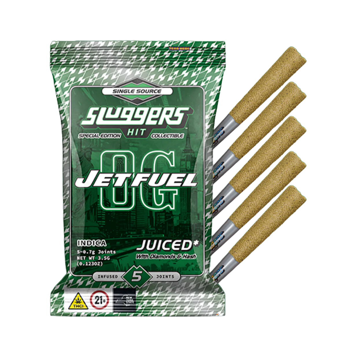 Sluggers | Preroll | 5pk | 3.5g | Infused Jetfuel OG