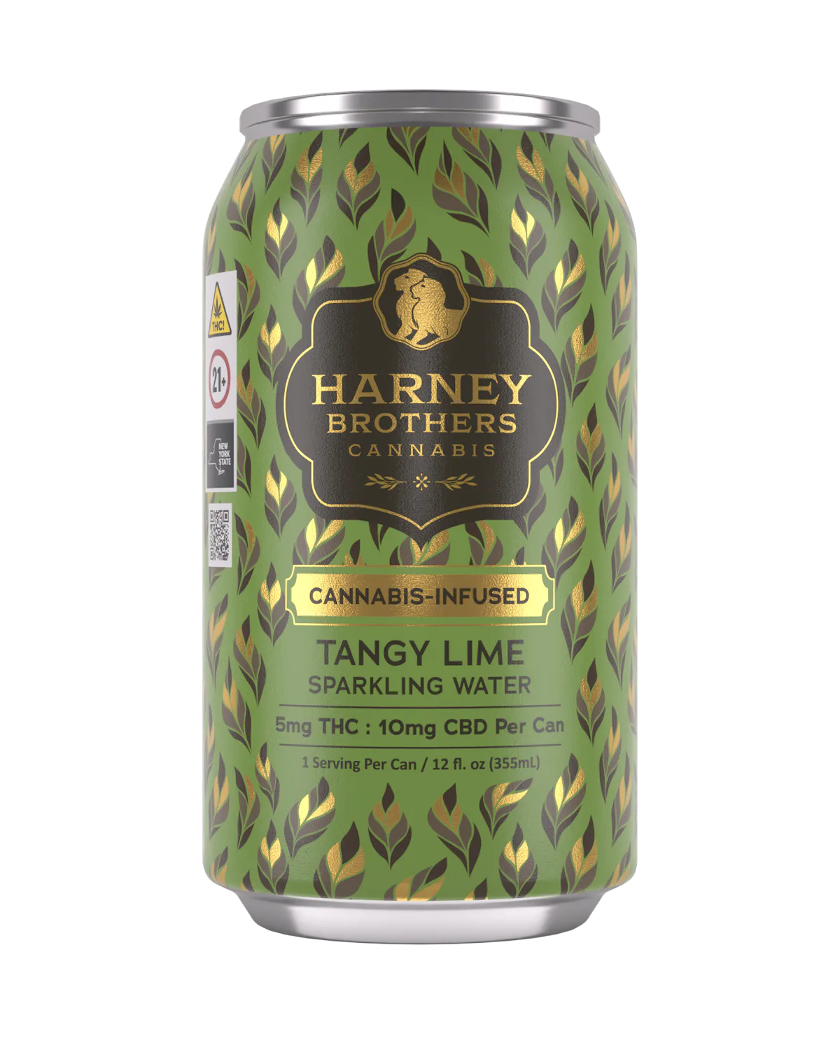 Harney Brothers | Beverage | 10mg THC : 10mg CBD | Tangy Lime Sparkling Water