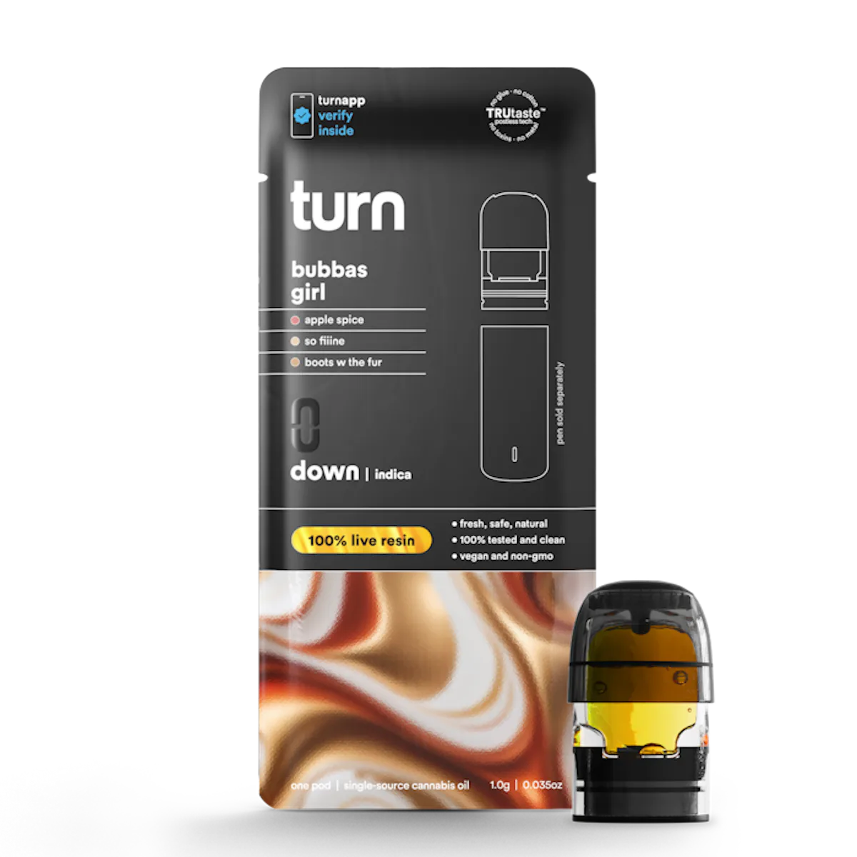 Turn | Vape | 1g Pod | Live Resin Bubbas Girl