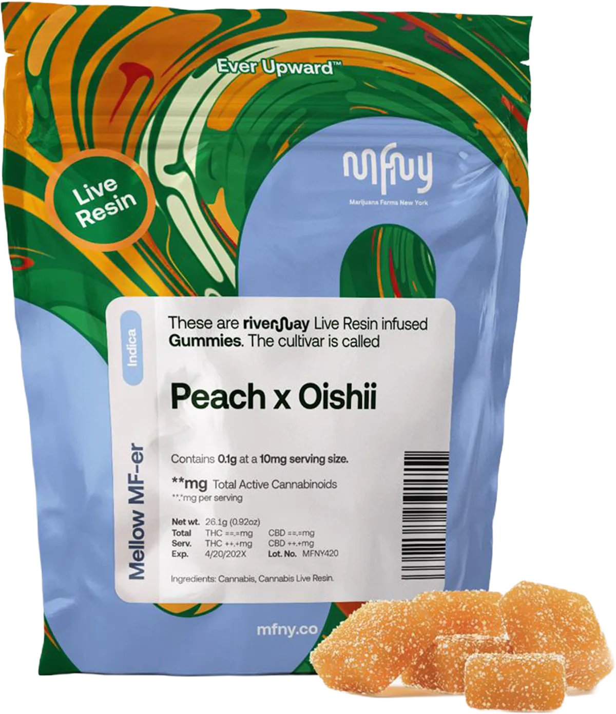 MFNY | Gummy | 10pk | 100mg | Live Resin Peach x Oishii