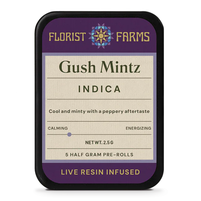 Florist Farms | Preroll | 5pk | 2.5g | Live Resin Infused Gush Mintz