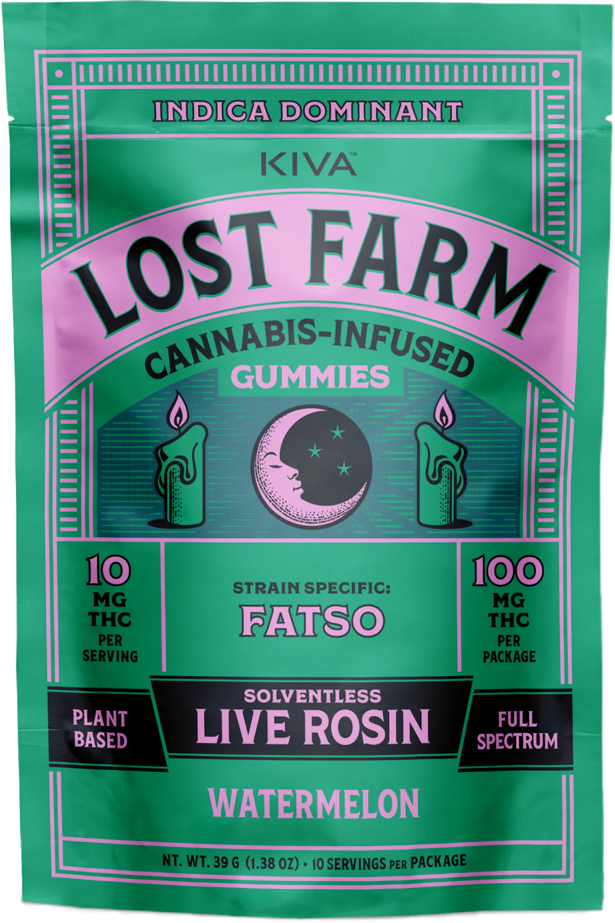 Lost Farm | Gummy | 10pk | 100mg | Live Rosin Fatso x Watermelon