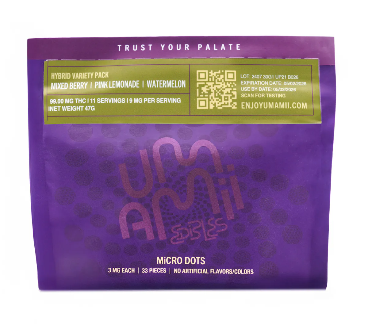 Umamii | Gummy | 33pk | 99mg | Cured Resin Microdots