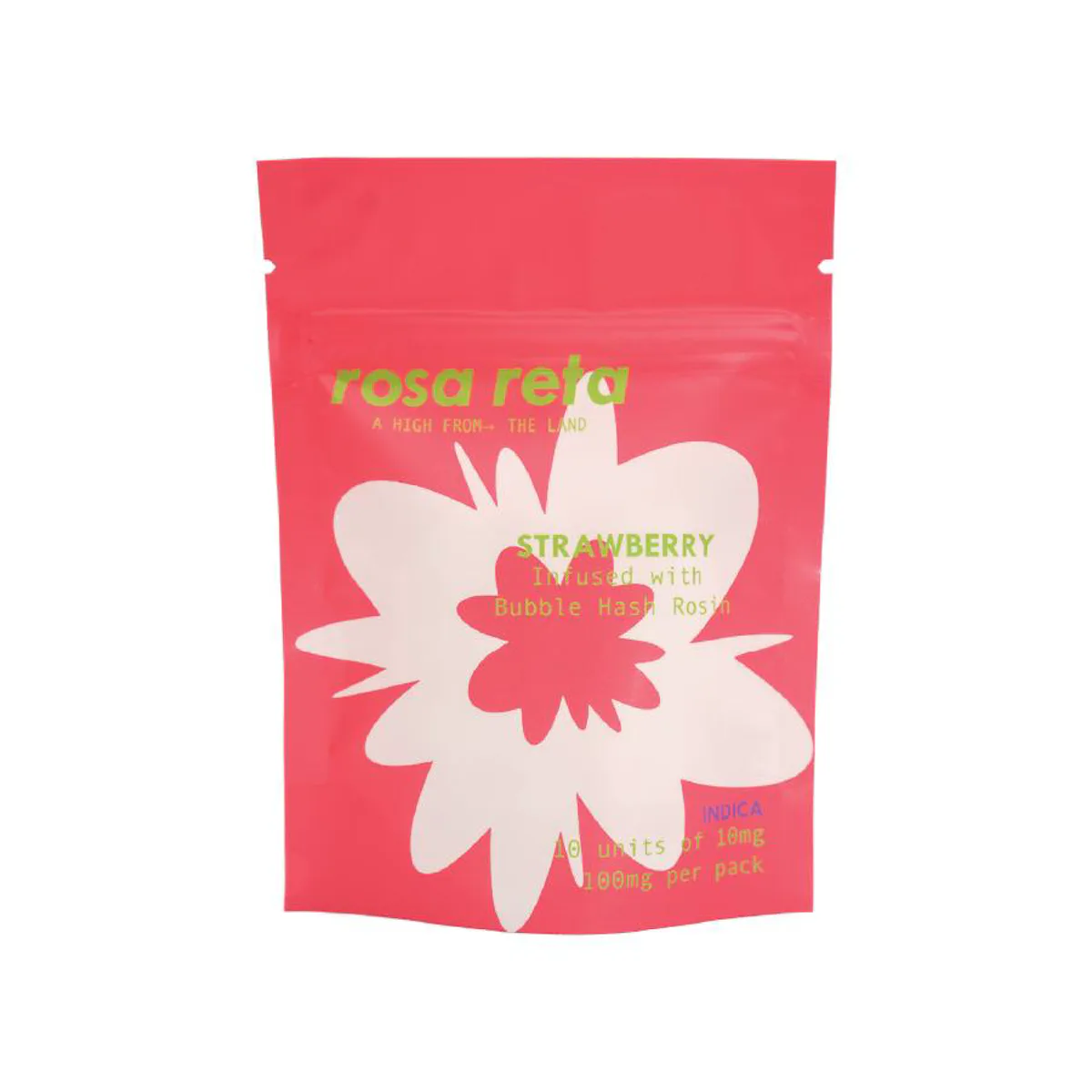 Rosa Reta | Gummy | 10pk | 100mg | Bubble Hash Rosin Sour Strawberry