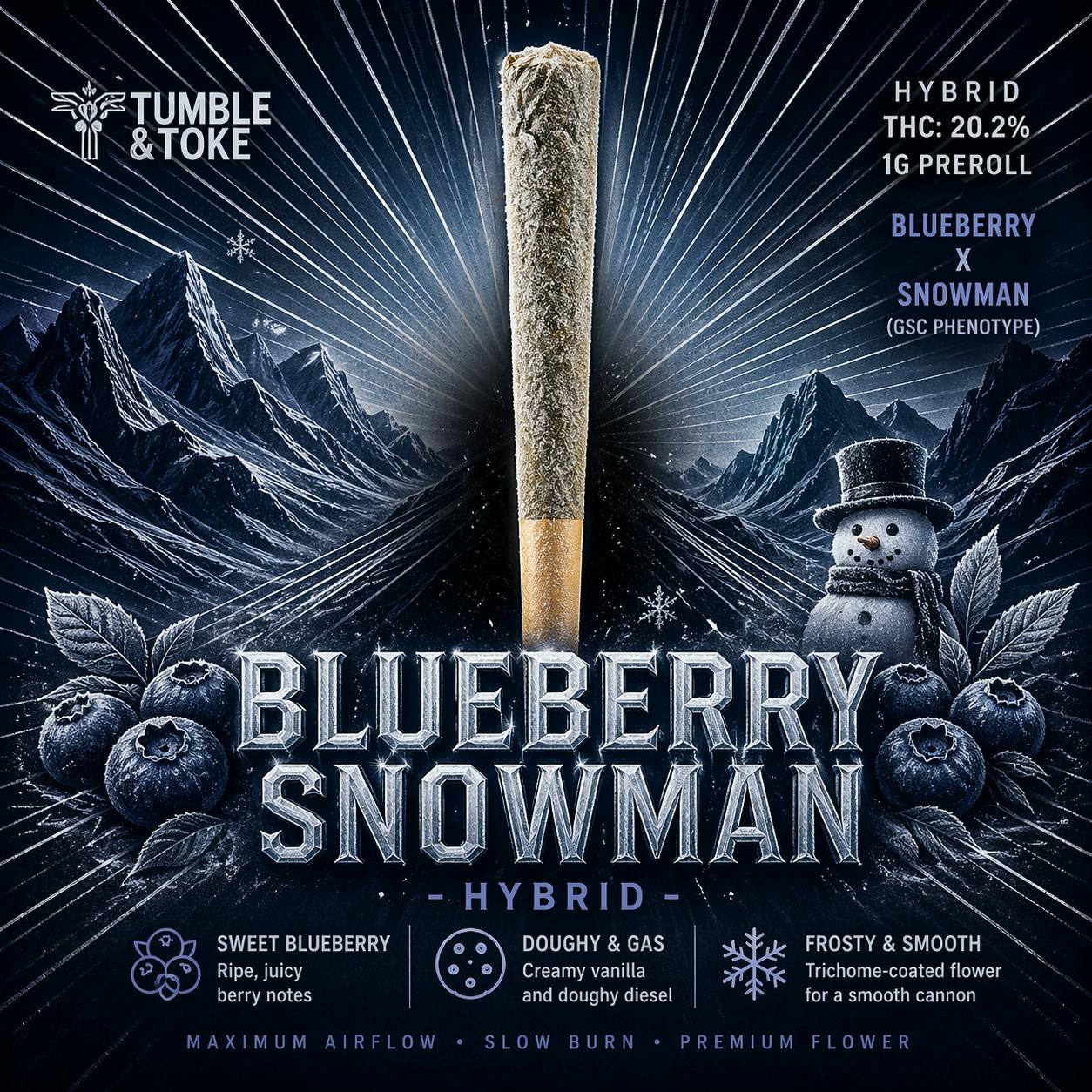 Tumble & Toke | Blueberry Snowman | 1g Cannon