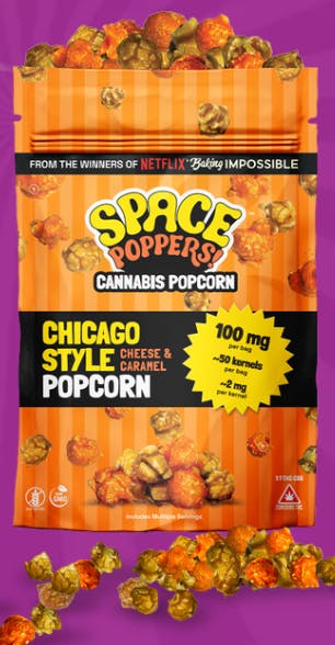 Space Poppers | Chicago Style | 1:1 (THC:CBD) 100mg Popcorn