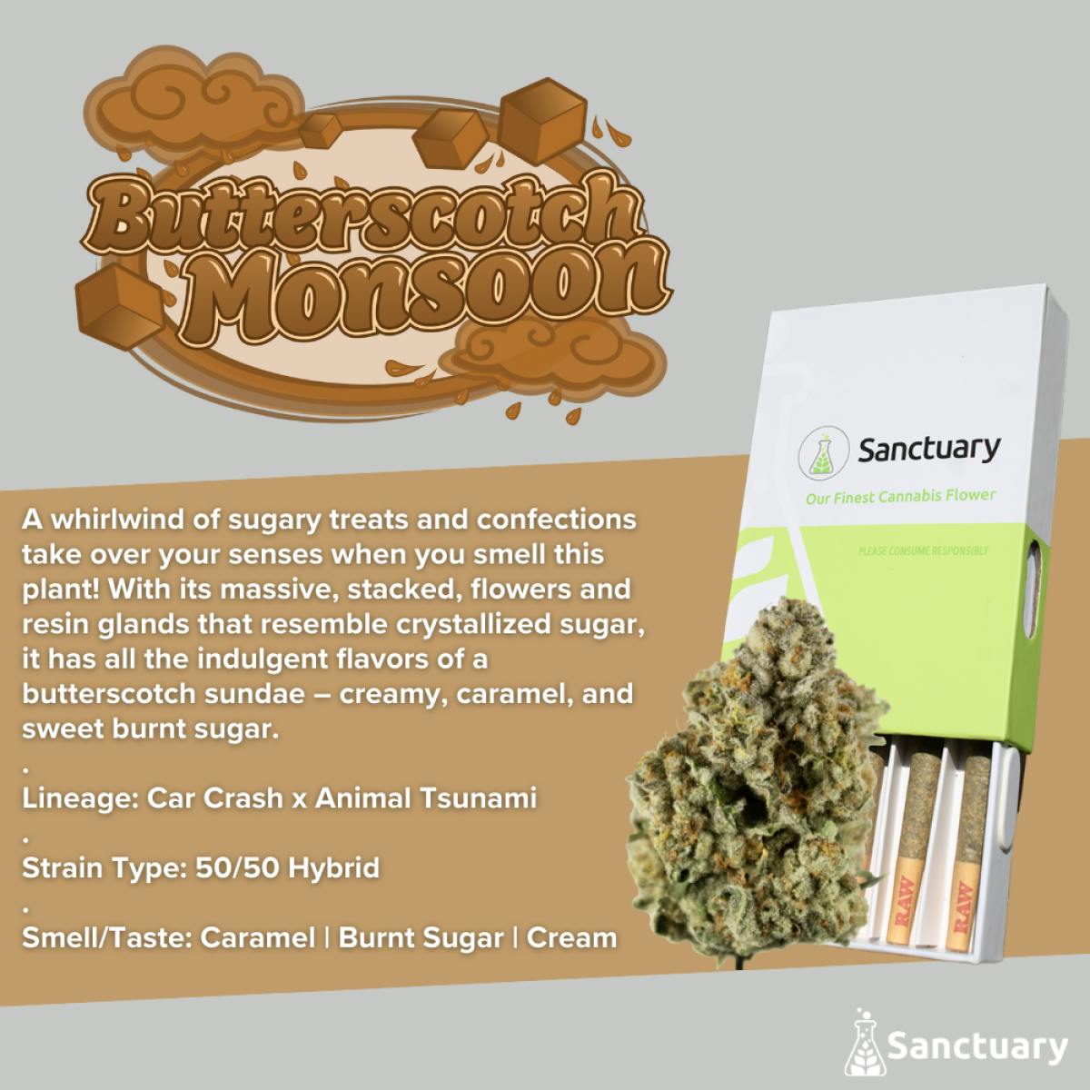 Butterscotch Monsoon | 0.5g Pre-Rolls | 5pk | Hybrid